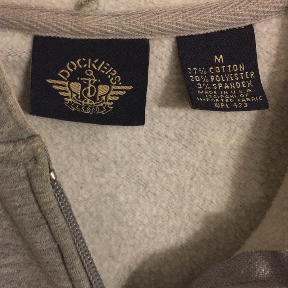 Dockers gray zippered Cropped Hoodie sweater - Picture 3 of 6